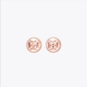 Tory Burch Crystal-Pearl Stud Earrings